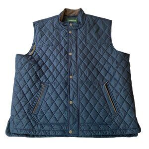 Orvis Navy Blue Quilted Vest Snap Closure Lightweight XXL